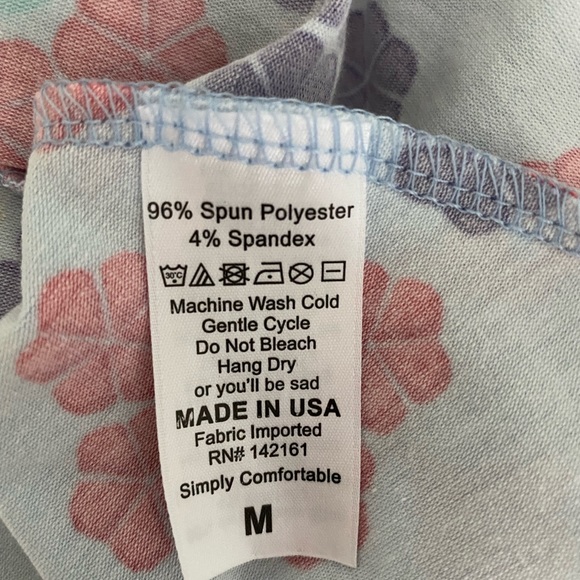 LulaRoe Azure Floral Print A line Skirt NWT Medium - Picture 3 of 5